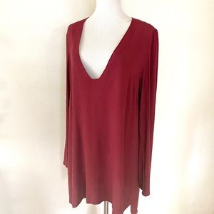 Reformation Maroon Short Mini Shift Dress Large